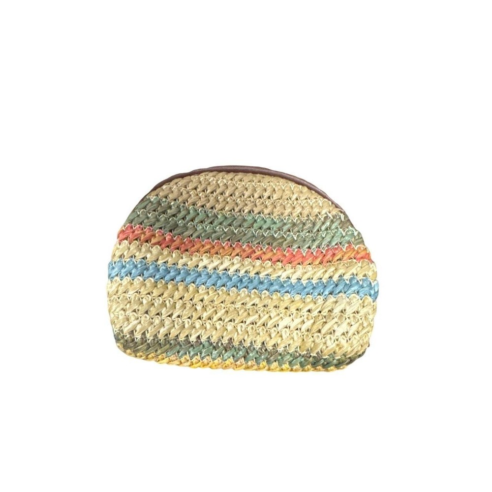 Rosetti Boho Striped Woven Coin Pouch Brown Vinyl Trim - Picture 2 of 5